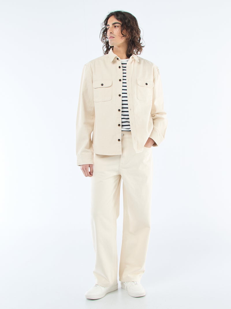Sobrecamisa de algodão Branco - Kiabi