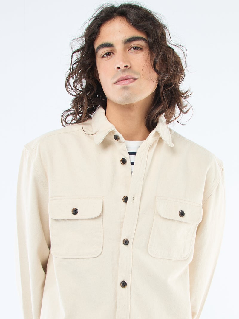 Sobrecamisa de algodão Branco - Kiabi