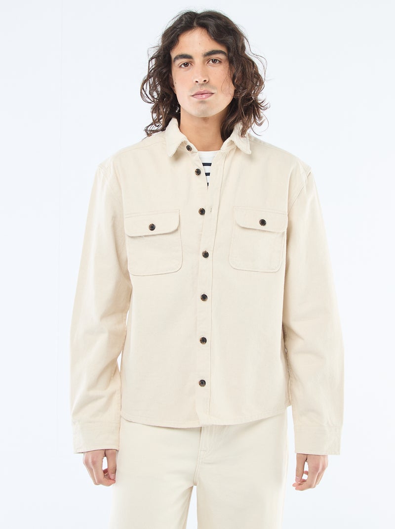 Sobrecamisa de algodão Branco - Kiabi