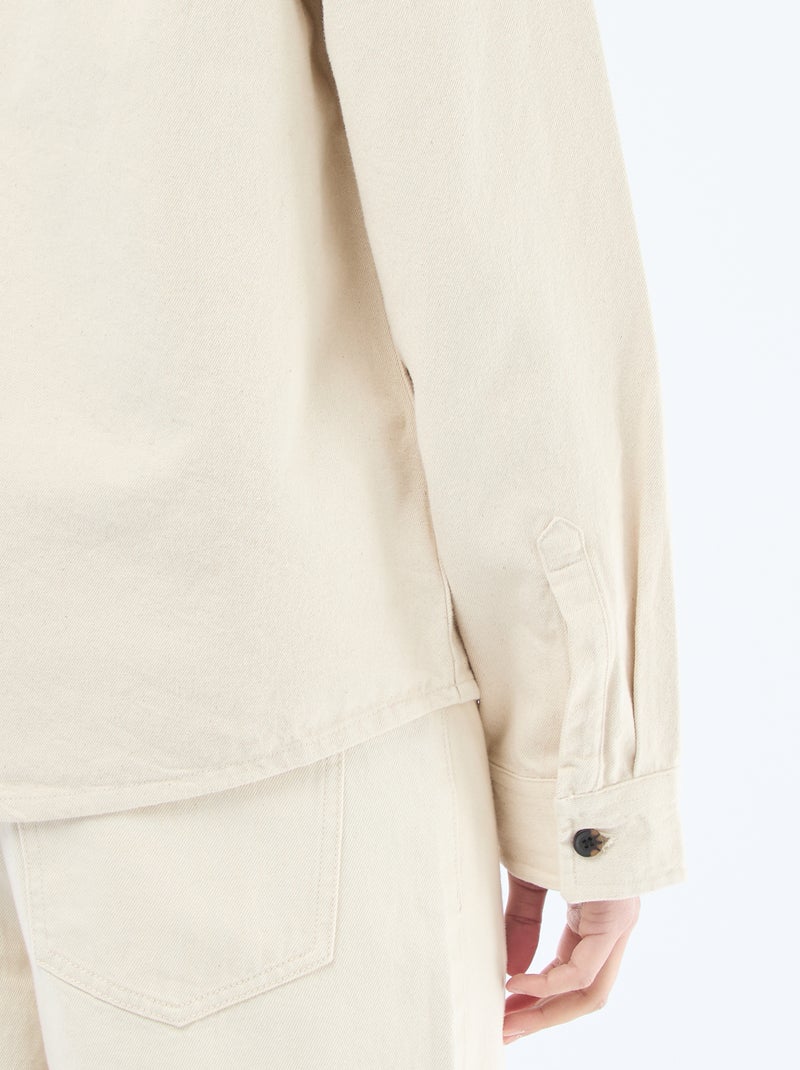 Sobrecamisa de algodão Branco - Kiabi