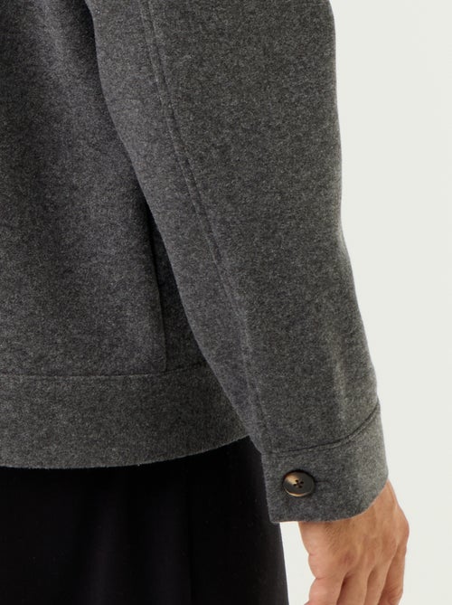 Sobrecamisa de aspeto lã com bolsos no peito - Kiabi