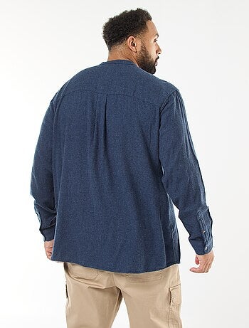 Sobrecamisa de flanela com bolso no peito