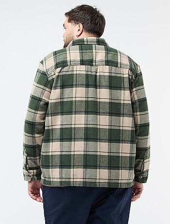 Sobrecamisa de flanela de algodão com padrão axadrezado