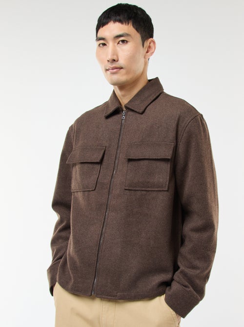 Sobrecamisa de flanela lisa - Kiabi