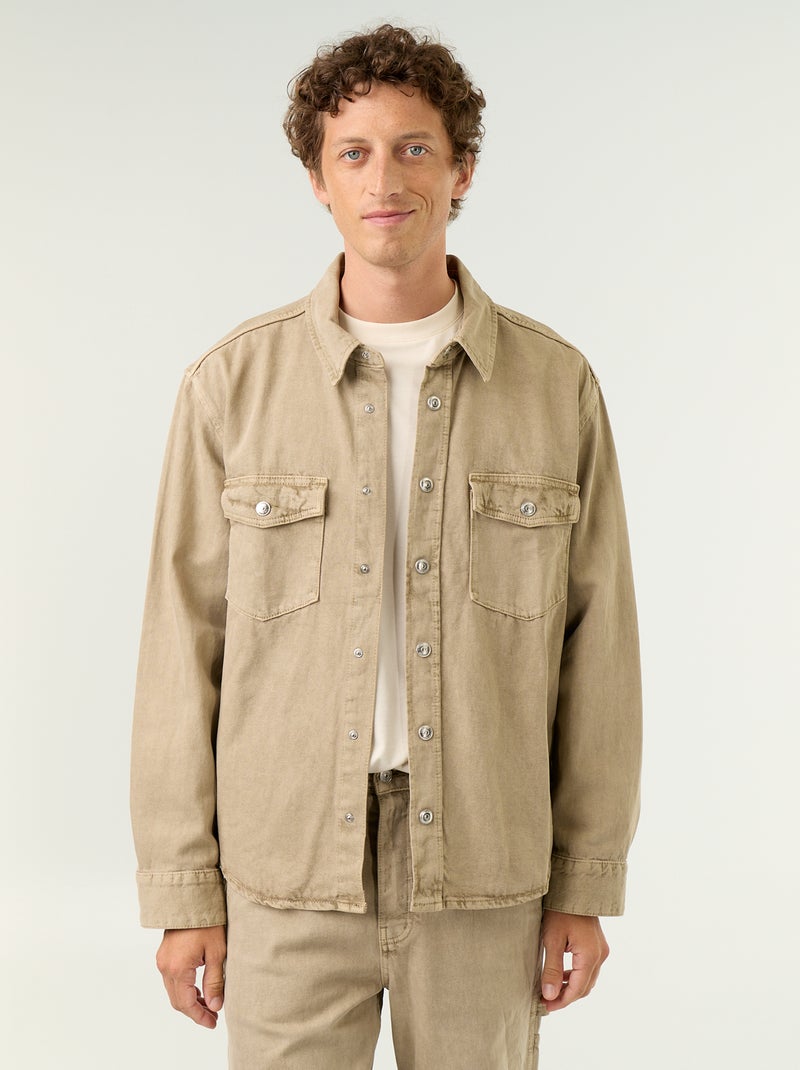 Sobrecamisa de ganga Bege - Kiabi