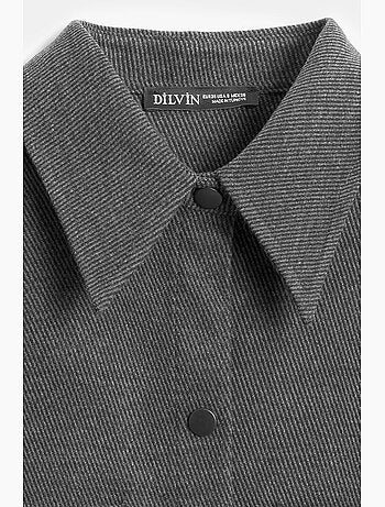 Sobrecamisa de malha oversized de manga comprida dilvin