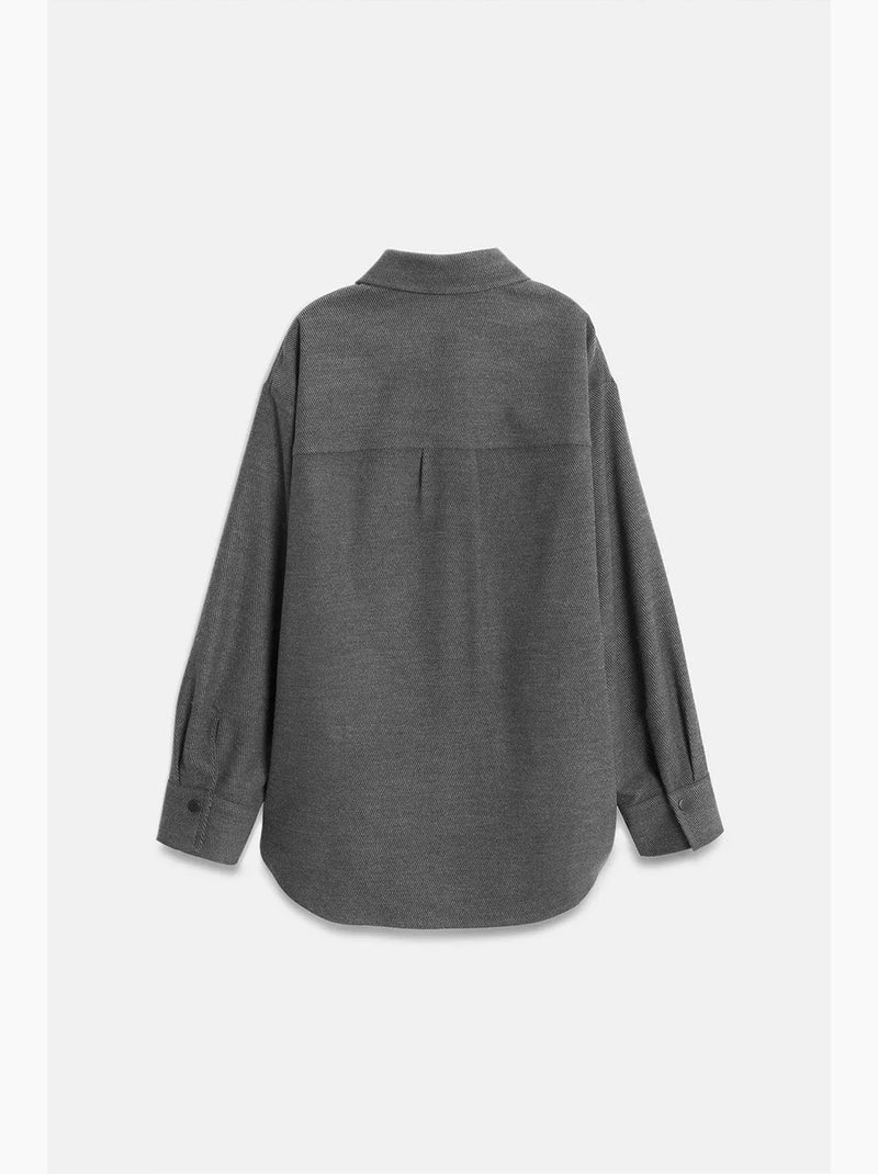 Sobrecamisa de malha oversized de manga comprida dilvin Cinza-preto - Kiabi