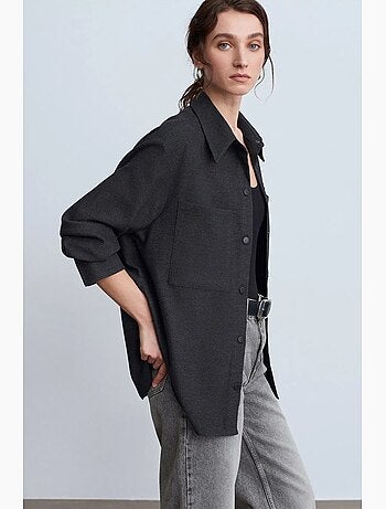 Sobrecamisa de malha oversized de manga comprida dilvin