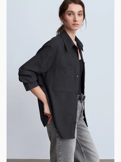 Sobrecamisa de malha oversized de manga comprida dilvin - Kiabi