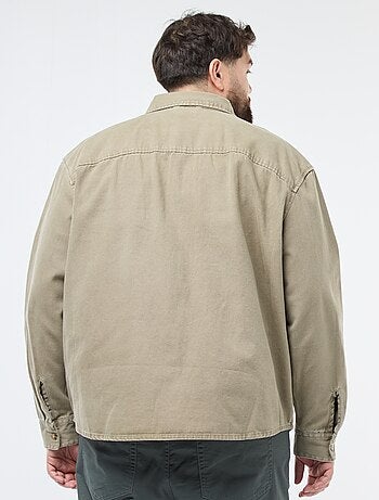 Sobrecamisa de manga comprida em algodão