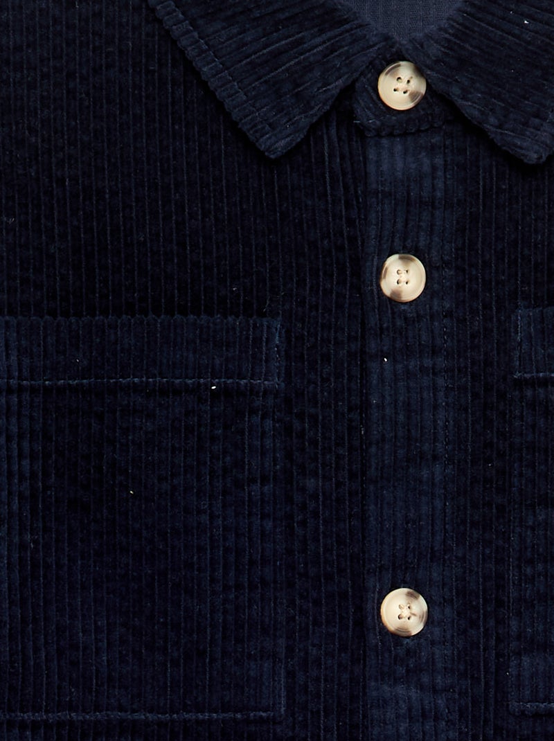 Sobrecamisa de veludo cotelê Azul - Kiabi