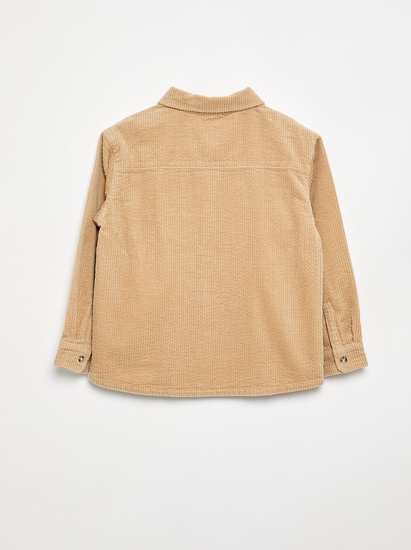 Sobrecamisa de veludo cotelê Bege - Kiabi
