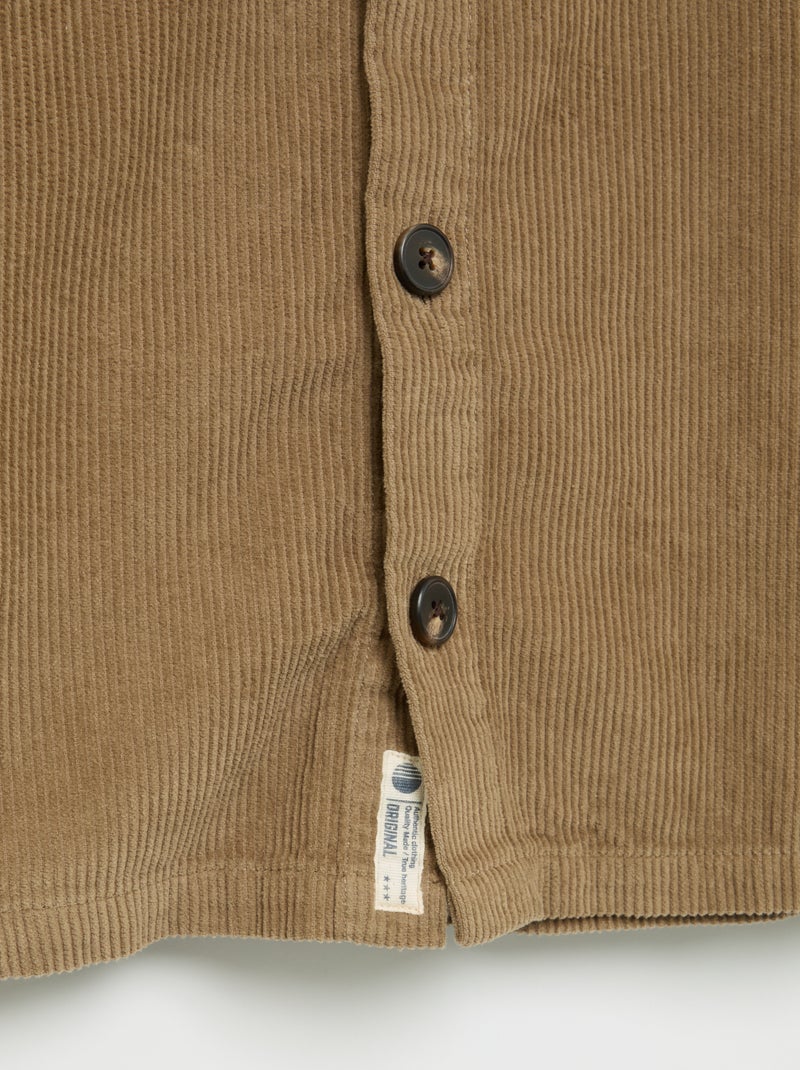 Sobrecamisa de veludo cotelê Bege - Kiabi