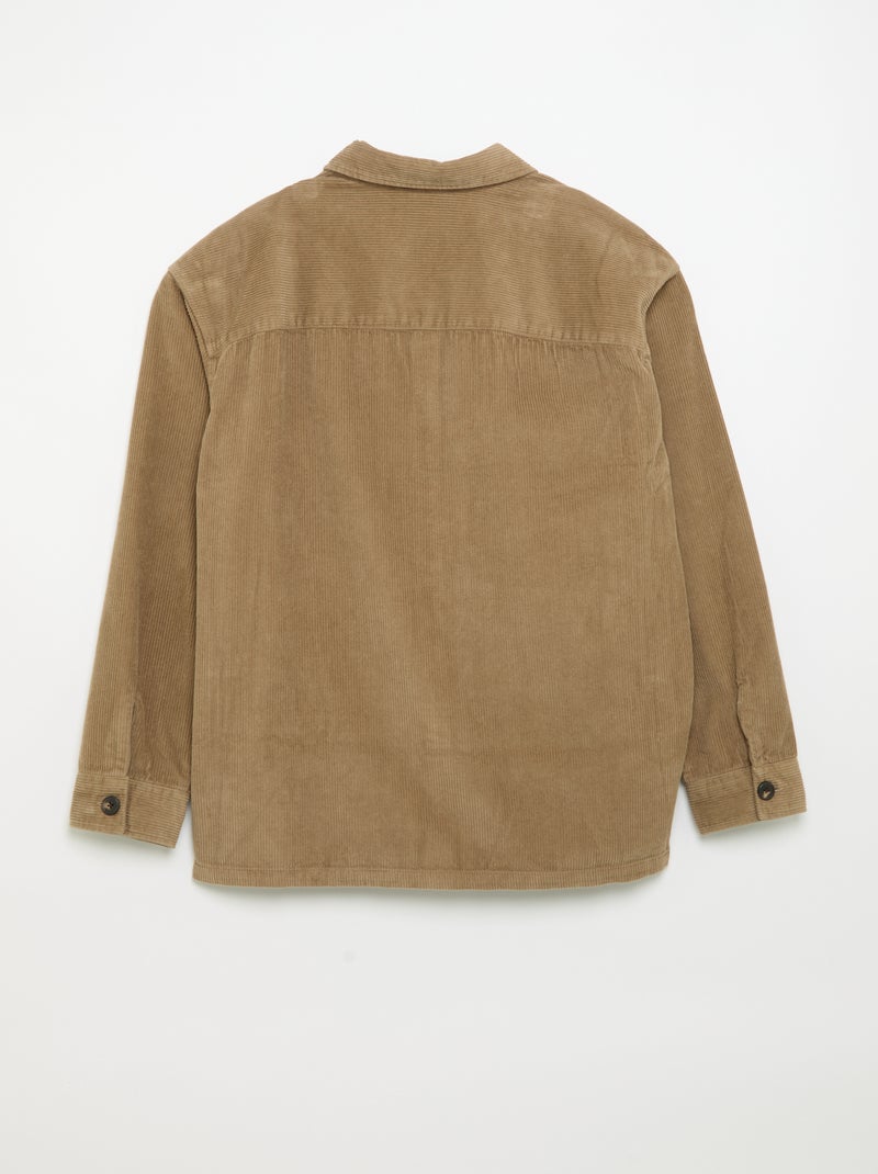 Sobrecamisa de veludo cotelê Bege - Kiabi