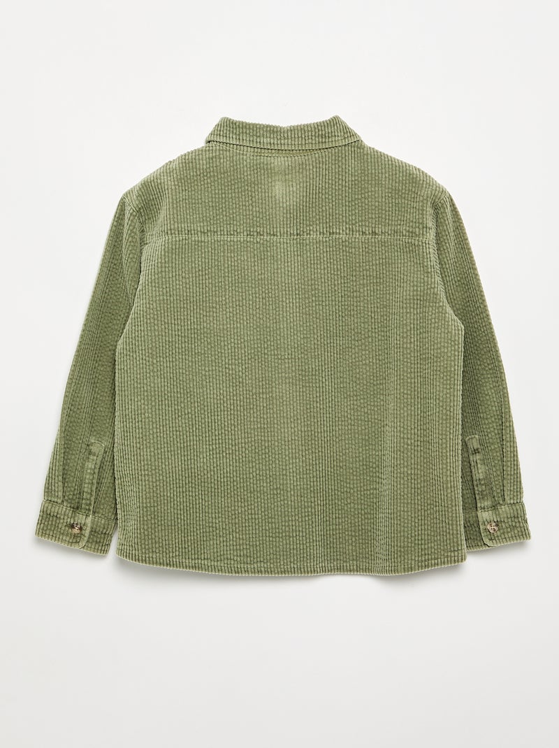 Sobrecamisa de veludo cotelê Caqui - Kiabi