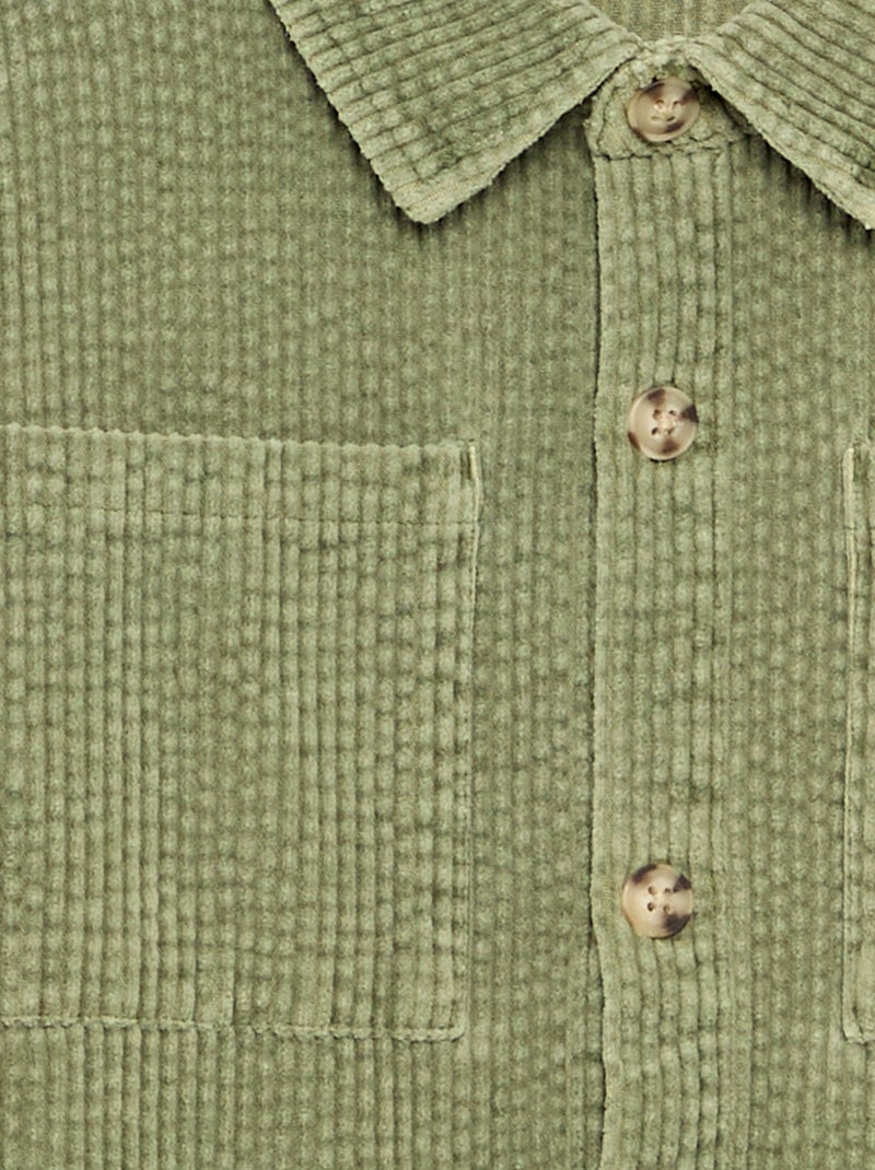 Sobrecamisa de veludo cotelê Caqui - Kiabi