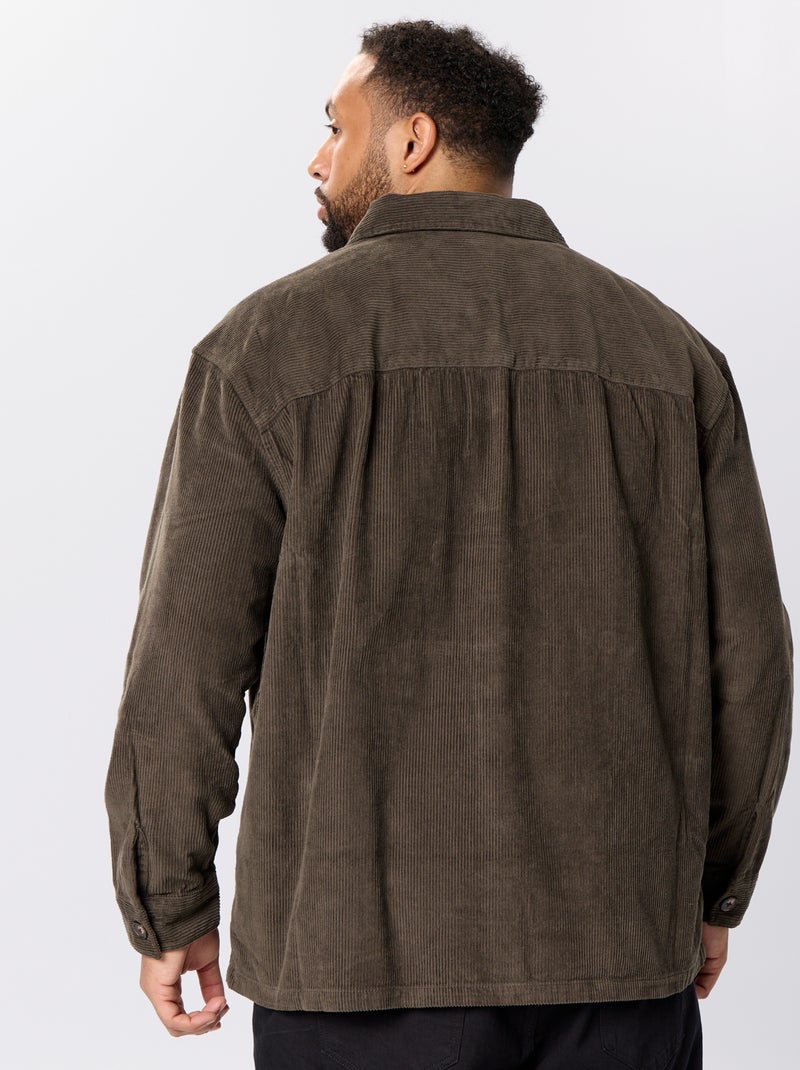 Sobrecamisa de veludo cotelê Caqui - Kiabi