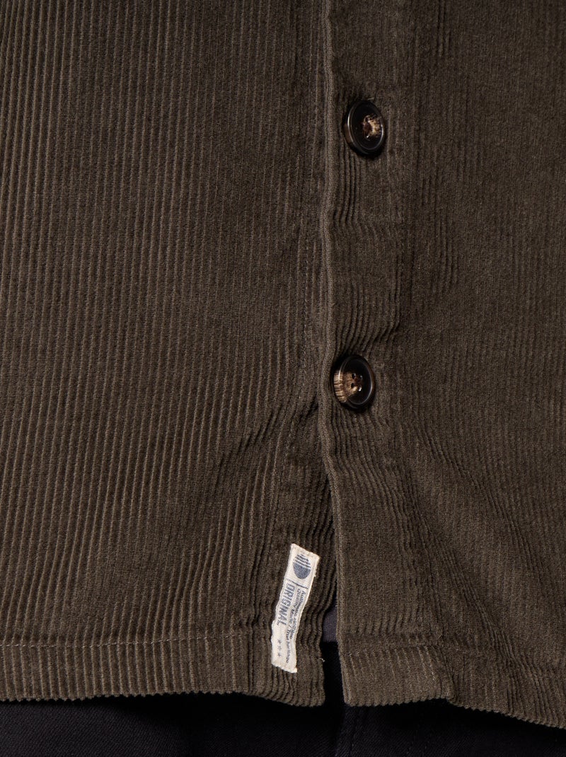 Sobrecamisa de veludo cotelê Caqui - Kiabi
