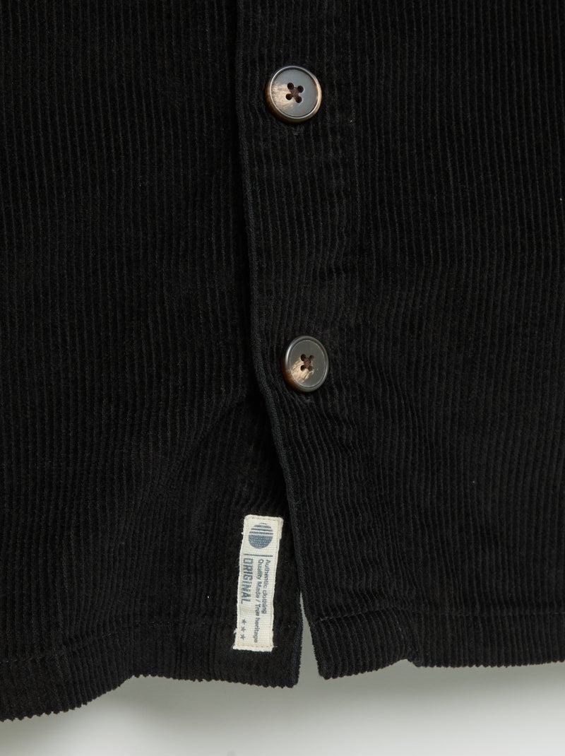 Sobrecamisa de veludo cotelê Preto - Kiabi
