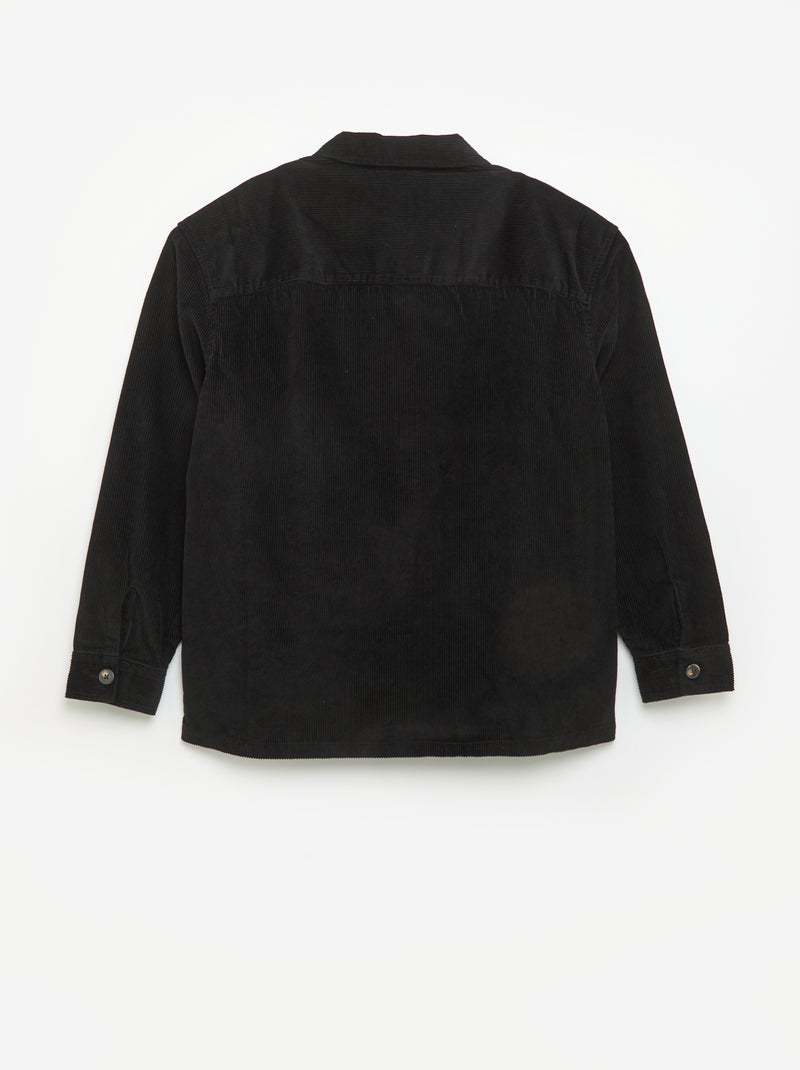 Sobrecamisa de veludo cotelê Preto - Kiabi