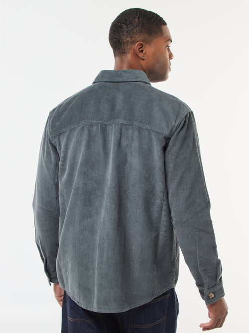 Sobrecamisa de veludo de algodão lisa - Kiabi