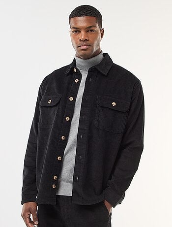 Sobrecamisa de veludo de algodão lisa