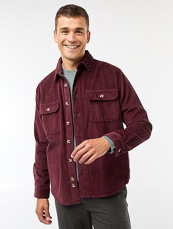 Sobrecamisa de veludo de algodão lisa