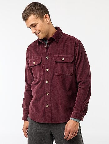 Sobrecamisa de veludo de algodão lisa