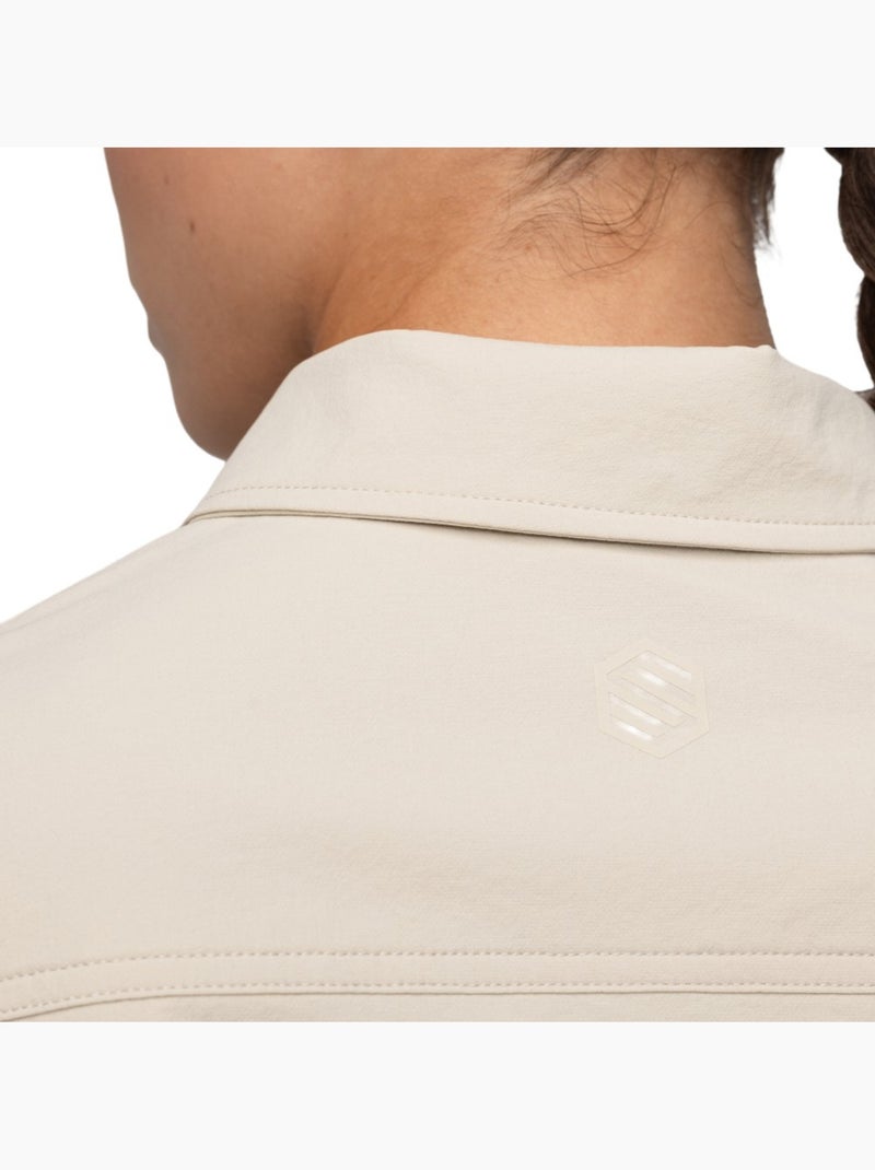 Sobrecamisa de verão de ciclismo gravel para mulher Bege - Kiabi