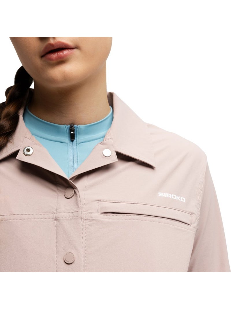 Sobrecamisa de verão de ciclismo gravel para mulher Castanho - Kiabi