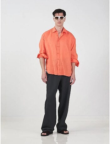 Sobrecamisa em linho oversize para homem giesto