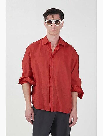 Sobrecamisa em linho oversize para homem giesto