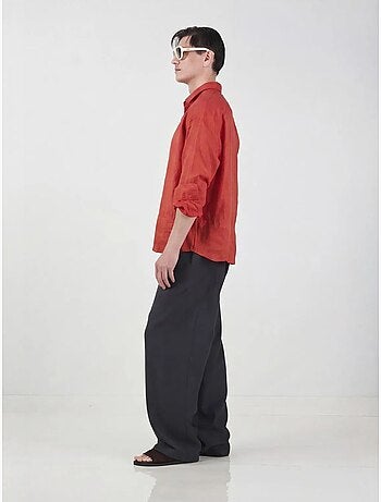 Sobrecamisa em linho oversize para homem giesto