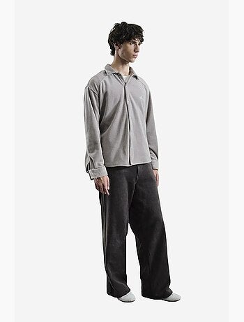 Sobrecamisa em malha de cor sólida giesto