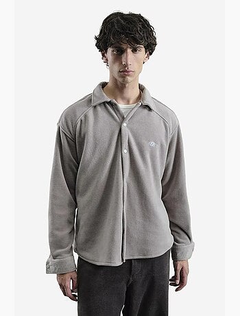 Sobrecamisa em malha de cor sólida giesto