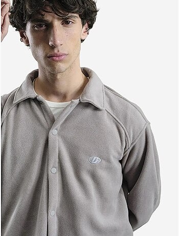 Sobrecamisa em malha de cor sólida giesto