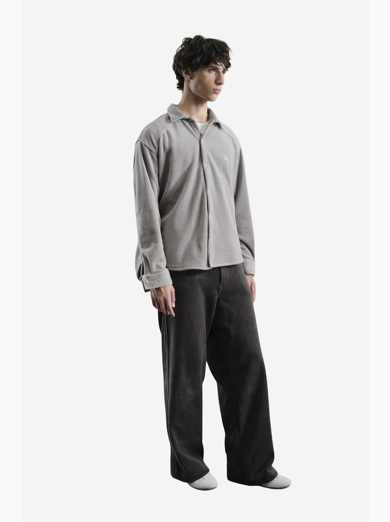 Sobrecamisa em malha de cor sólida giesto Cinza médio - Kiabi