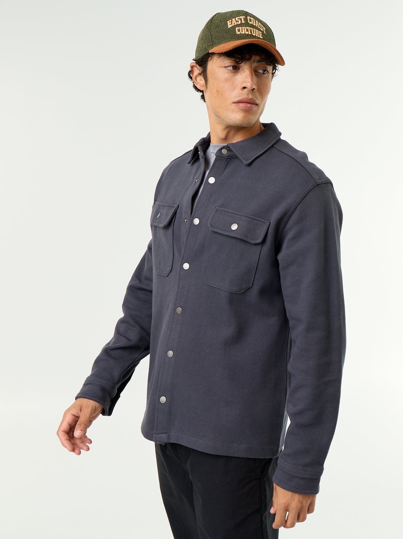 Sobrecamisa em malha piqué Azul - Kiabi