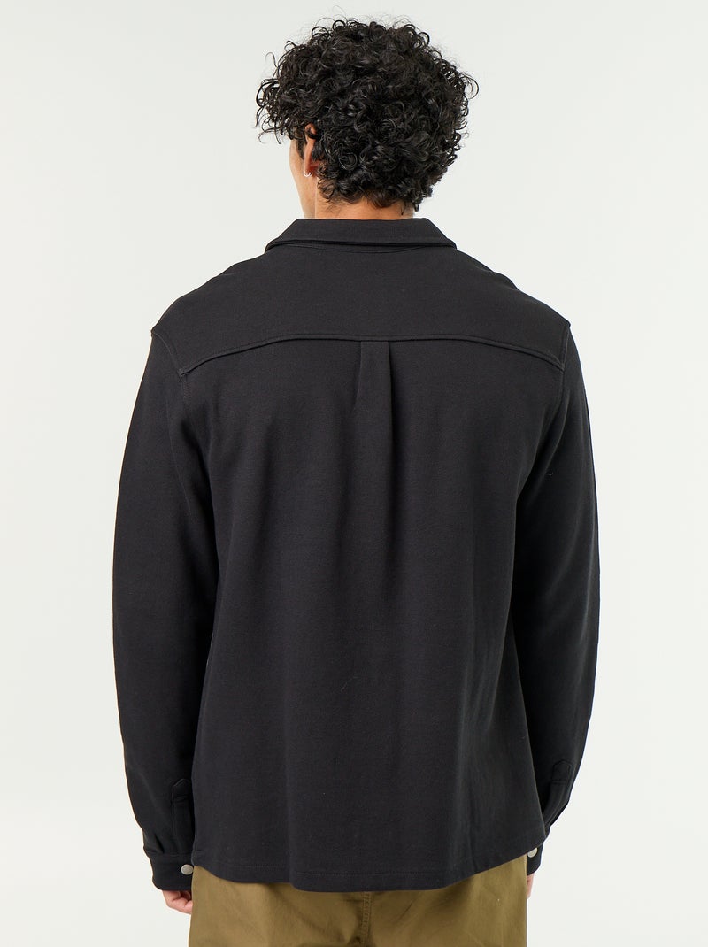 Sobrecamisa em malha piqué Preto - Kiabi