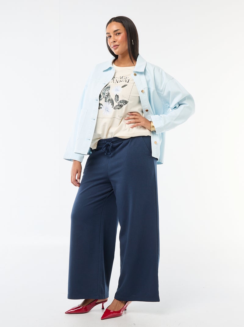 Sobrecamisa em sarja com 2 bolsos aplicados Azul - Kiabi