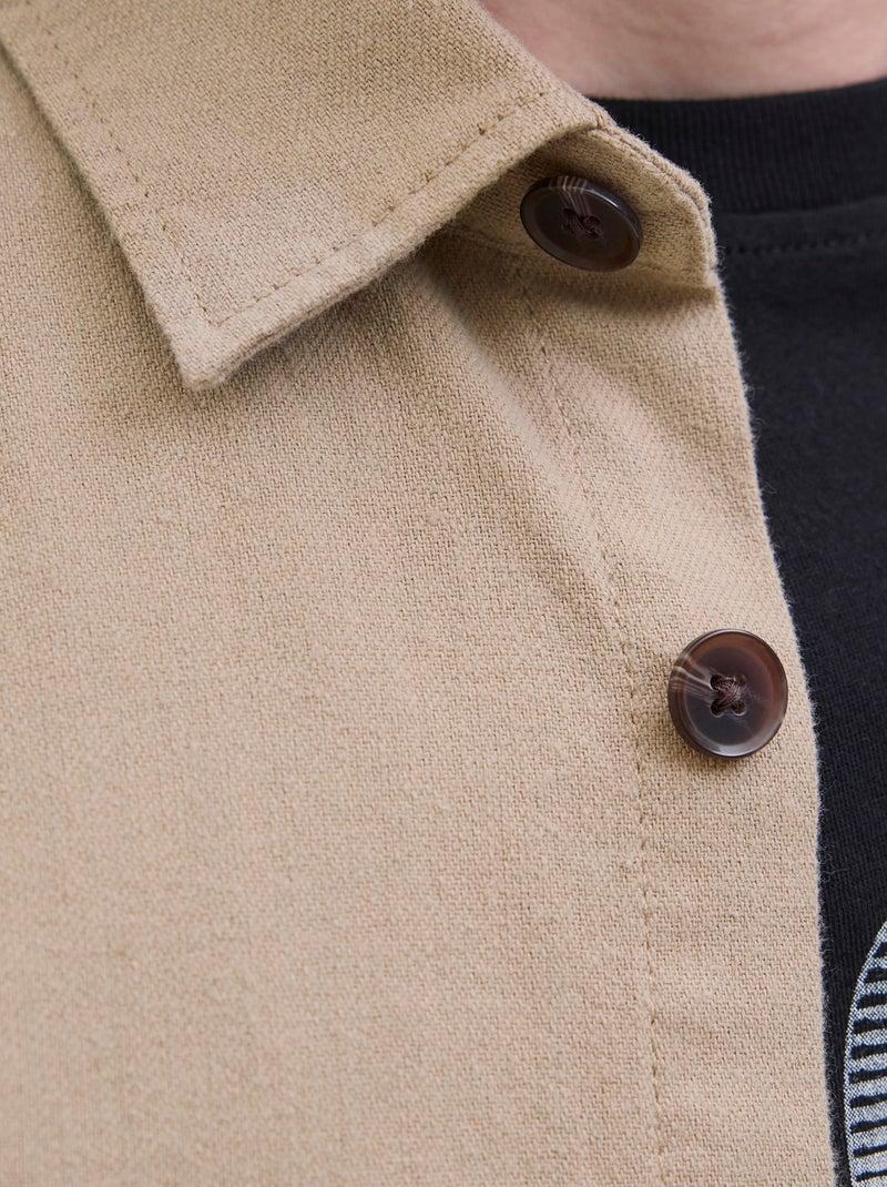 Sobrecamisa 'JJ Rebel' corte relaxed em algodão Bege - Kiabi