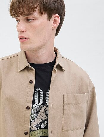 Sobrecamisa 'JJrebel' corte relaxed em algodão