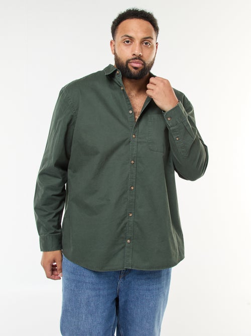 Sobrecamisa lisa com bolso no peito - Kiabi