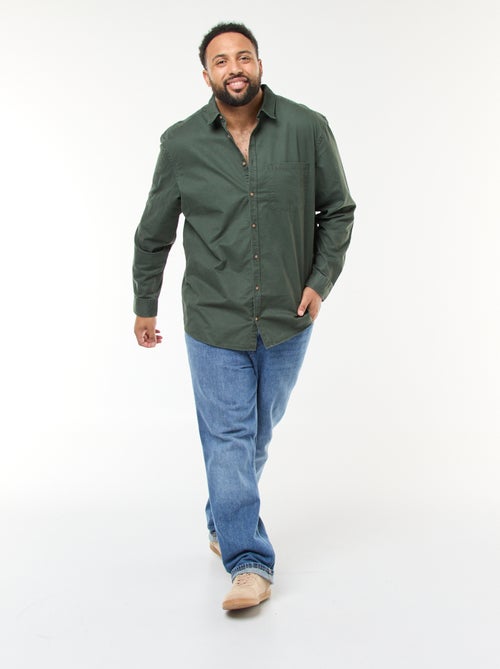 Sobrecamisa lisa com bolso no peito - Kiabi