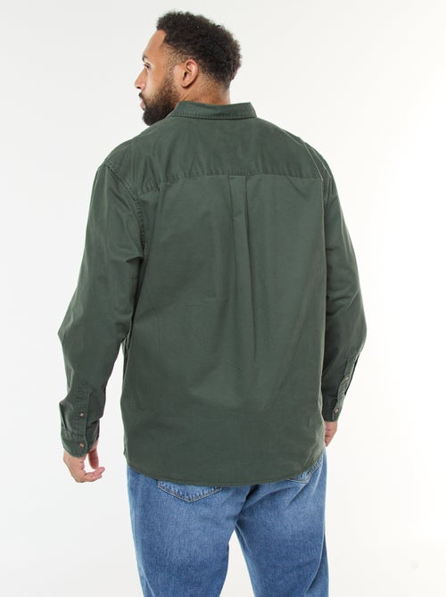 Sobrecamisa lisa com bolso no peito - Kiabi