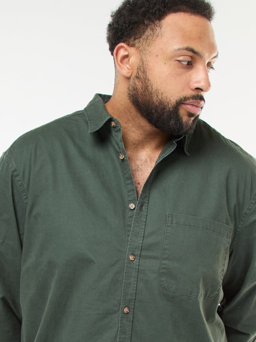 Sobrecamisa lisa com bolso no peito - Kiabi