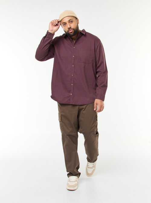 Sobrecamisa lisa com bolso no peito - Kiabi