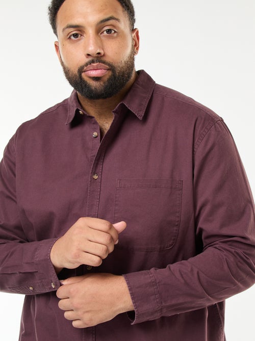 Sobrecamisa lisa com bolso no peito - Kiabi