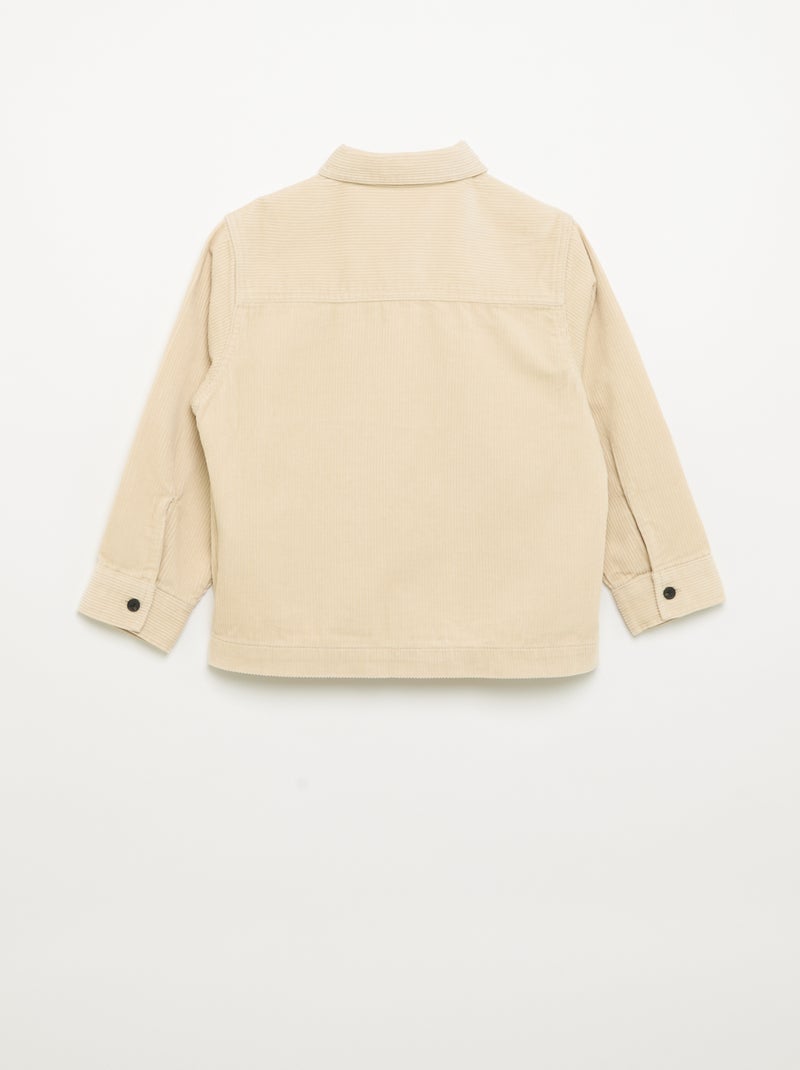 Sobrecamisa lisa de bombazine Bege - Kiabi
