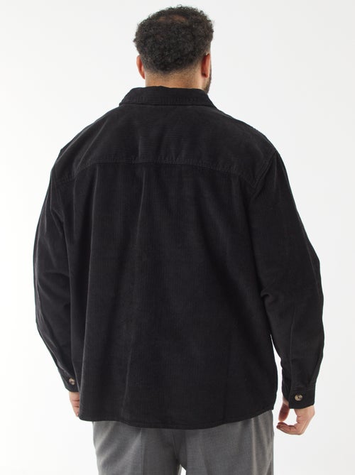 Sobrecamisa lisa de veludo com bolsos aplicados - Kiabi